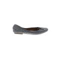 Lands' End Flats: Ballet Chunky Heel Casual Gray Shoes - Women's Size 7 1/2 - Round Toe