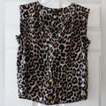 J. Crew Tops | J.Crew Top Leopard Print Silk Tank Shell Size 12 Cheetah Print Sleeveless | Color: Brown/Tan | Size: 12