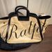 Ralph Lauren Bags | Authentic Cream And Black Ralph Lauren Canvas Designer Handbag | Color: Black/Cream | Size: Os