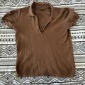 Brandy Melville Tops | J Galt Carolyn Polo Brandy Melville | Color: Brown | Size: One Size