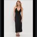 American Eagle Outfitters Dresses | Ae Knit Ruched-Front Midi Dress | Color: Black | Size: L