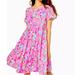 Lilly Pulitzer Dresses | Lilly Pulitzer Jodee Dress Amethyst Moms The Word S Pink Floral Ruffle Sleeve | Color: Pink | Size: S