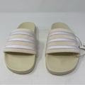 Adidas Shoes | Adidas Originals Women Adilette “Wonder White” Slides Uk 7, Us 8 New Sandals | Color: White | Size: 8