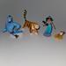 Disney Toys | 4 Disney Aladdin Toy Figures Lot Genie Rajah Tiger Jasmine Princess Abu Monkey | Color: Blue/Orange | Size: Osg