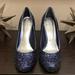 Jessica Simpson Shoes | Jessica Simpson Navy Blue Sequined Pumps! | Color: Blue | Size: 8.5