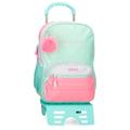 Movom La Vita è Bella School Backpack with Trolley Green 31x42x13cm Polyester 16.93L, Green, School Backpack with Trolley