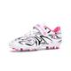 BLBK Children's Football Boots Outdoor Football Training Turf Cleat Trainers Football Shoes for Boys, White Pink, 12.5 UK Child