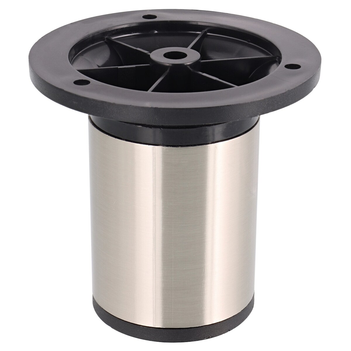 WAGNER Möbelbein/Verstellfuß TELESCOPE - Ø 50 x 80-105 mm, mit Anschraubplatte Ø 85 mm, Alu Edelstahl Optik - 12048201 Image