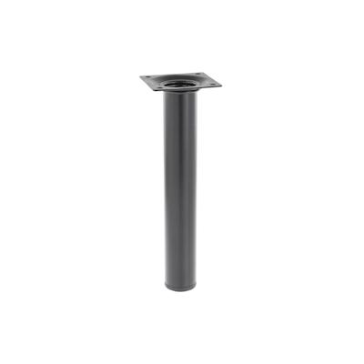 WAGNER Möbelbein CLASSIC RETRO - Ø 30 x 200 mm, Anschraubplatte 60 x 60 mm, Gewinde Ø 10 mm, Stahl, schwarz - 12102001 Image