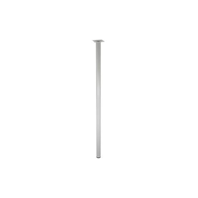 WAGNER Möbelbein CLASSIC RETRO - Ø 30 x 800 mm, Anschraubplatte 60 x 60 mm, Gewinde Ø 10 mm, Aluminium-Optik - 12128001 Image