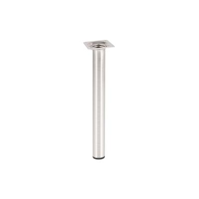 WAGNER Möbelbein CLASSIC RETRO - Ø 30 x 300 mm, Anschraubplatte 60 x 60 mm, Gewinde Ø 10 mm, Edelstahl Optik - 12113001 Image