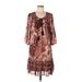 Fifth & Park Casual Dress - Shift: Brown Dresses - New - Women's Size 10