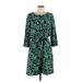 Halogen Casual Dress - Mini Crew Neck 3/4 sleeves: Green Dresses - New - Women's Size 10