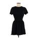 Topshop Casual Dress - Mini Crew Neck Short sleeves: Black Print Dresses - Women's Size 6