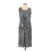 R&M Richards Casual Dress - Sheath Scoop Neck Sleeveless: Blue Dresses - New - Women's Size 12