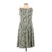 I LE New York Casual Dress - A-Line: Teal Jacquard Dresses - Women's Size 12