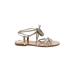 J.Crew Factory Store Sandals: Silver Solid Shoes - Women's Size 8 - Open Toe