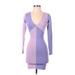 Princess Polly Casual Dress - Bodycon: Purple Color Block Dresses - Women's Size X-Small