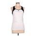 Adidas Active Tank Top: White Color Block Activewear - Women's Size Large