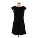 Iz Byer Casual Dress - A-Line Crew Neck Short sleeves: Black Solid Dresses - Women's Size Medium