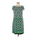 Jessica Howard Casual Dress - Shift: Green Print Dresses - Women's Size Medium