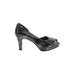 Rose Petals by Walking Cradles Heels: Black Print Shoes - Women's Size 6 - Peep Toe