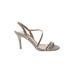 Pelle Moda Heels: Slingback Stilleto Glamorous Silver Shoes - Women's Size 8 - Open Toe