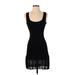 Bebe Cocktail Dress - Mini Scoop Neck Sleeveless: Black Solid Dresses - Women's Size 2X-Small