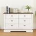 Six Drawers Dresser with Silver Shell-Shaped Metal Handles