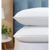 Set of 2 Machine Washable Down Alternative Bed Pillow with Cotton Cover - White