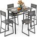 5 PCS Dining Table Set Rectangular Kitchen Table & 4 Chairs Set