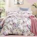 3pc Full Size Cotton Bedding Set Rose Pink Purple