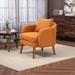 Mid-Century Accent Chair, Upholstered Lounge Chair Armchair with Solid Wood Frame, Boucle Reading Chair for Living Room