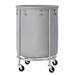 Round 45-Gallon Laundry Basket Hamper with Grey/Off-White Fabric Bag Steel Frame on Wheels - 23.6"Dia. x 31.9"H (60 x 81 cm)