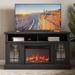 BELLEZE Astorga 58" Rustic TV Stand with 23" Electric Fireplace