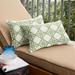 Sorra Home Sunbrella Bamboo Graphic Indoor/Outdoor Corded Lumbar Pillows (Set of 2)