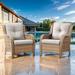 Pocassy Patio PE Wicker Chairs Rattan Dining Chairs