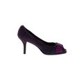 Rangoni Heels: Pumps Stilleto Cocktail Purple Print Shoes - Women's Size 8 - Peep Toe