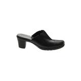 Clarks Mule/Clog: Slip-on Chunky Heel Minimalist Black Solid Shoes - Women's Size 10 - Round Toe