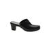 Clarks Mule/Clog: Slip-on Chunky Heel Minimalist Black Solid Shoes - Women's Size 10 - Round Toe