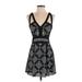 BCBGMAXAZRIA Casual Dress - A-Line V Neck Sleeveless: Black Dresses - Women's Size 2