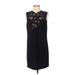 BCBGMAXAZRIA Casual Dress - Shift High Neck Sleeveless: Black Print Dresses - Women's Size Small