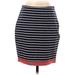 Ann Taylor Casual Pencil Skirt Knee Length: Red Print Bottoms - Women's Size 2