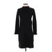 Vince Camuto Casual Dress - Sweater Dress Mock Long sleeves: Black Solid Dresses - New - Women's Size X-Small