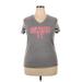 Danskin Now Active T-Shirt: Gray Graphic Activewear - Women's Size 20