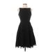 White House Black Market Casual Dress - A-Line Crew Neck Sleeveless: Black Solid Dresses - Women's Size 2 Petite