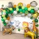 Kit d'arche de guirxiété de ballons d'anniversaire d'animaux pour enfants feuilles de palmier