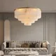 Plafonnier LED suspendu en marbre naturel design moderne éclairage d'intérieur luminaire