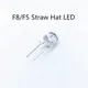 Chapeau de paille F5 F8 5mm 8mm LED blanc chaud Ultra lumineux blanc jaune rouge bleu vert LED