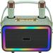 braaavo Wooden Karaoke Machine Bluetooth Leather Cover Speaker w/ RGB Light w/ 2 Wireless Microphone in Green | 6.69 H x 5.9 W x 10.62 D in | Wayfair